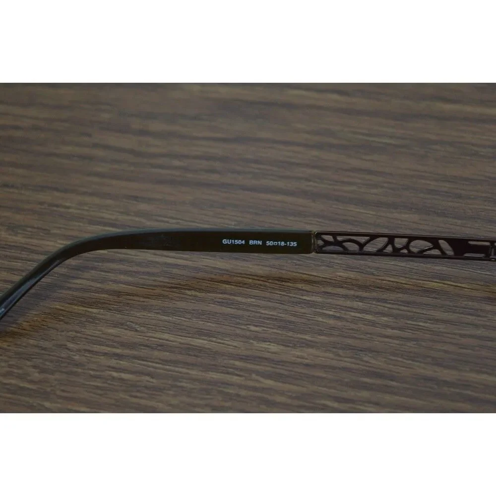 Guess Women's Cat Eye Glasses 37 Frame Grooved Metal 50 18-135 Eyeglasses 1504